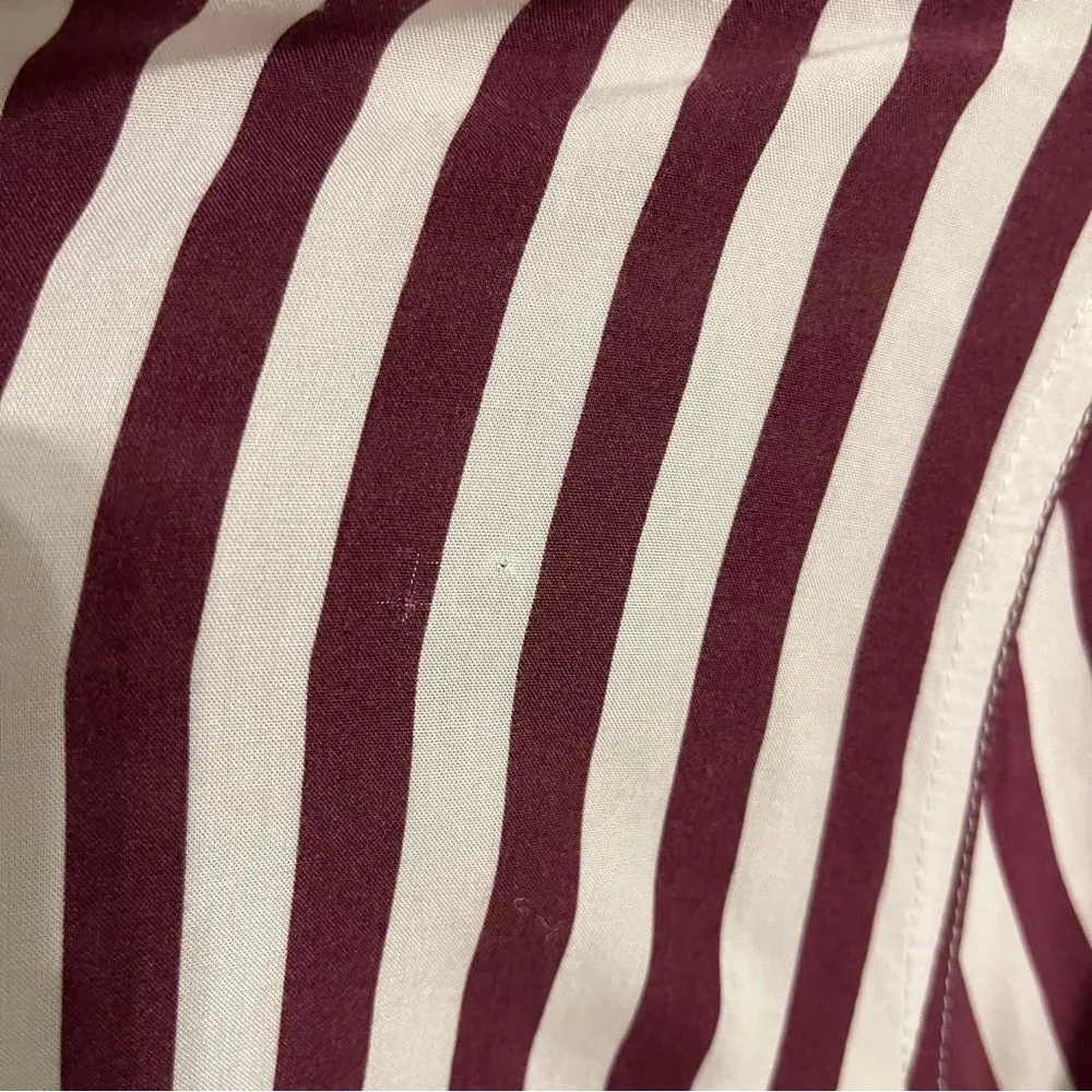 Velvet Heart Rayon Striped Button Down Blouse, Soft Rose & White, Size M - Image 11