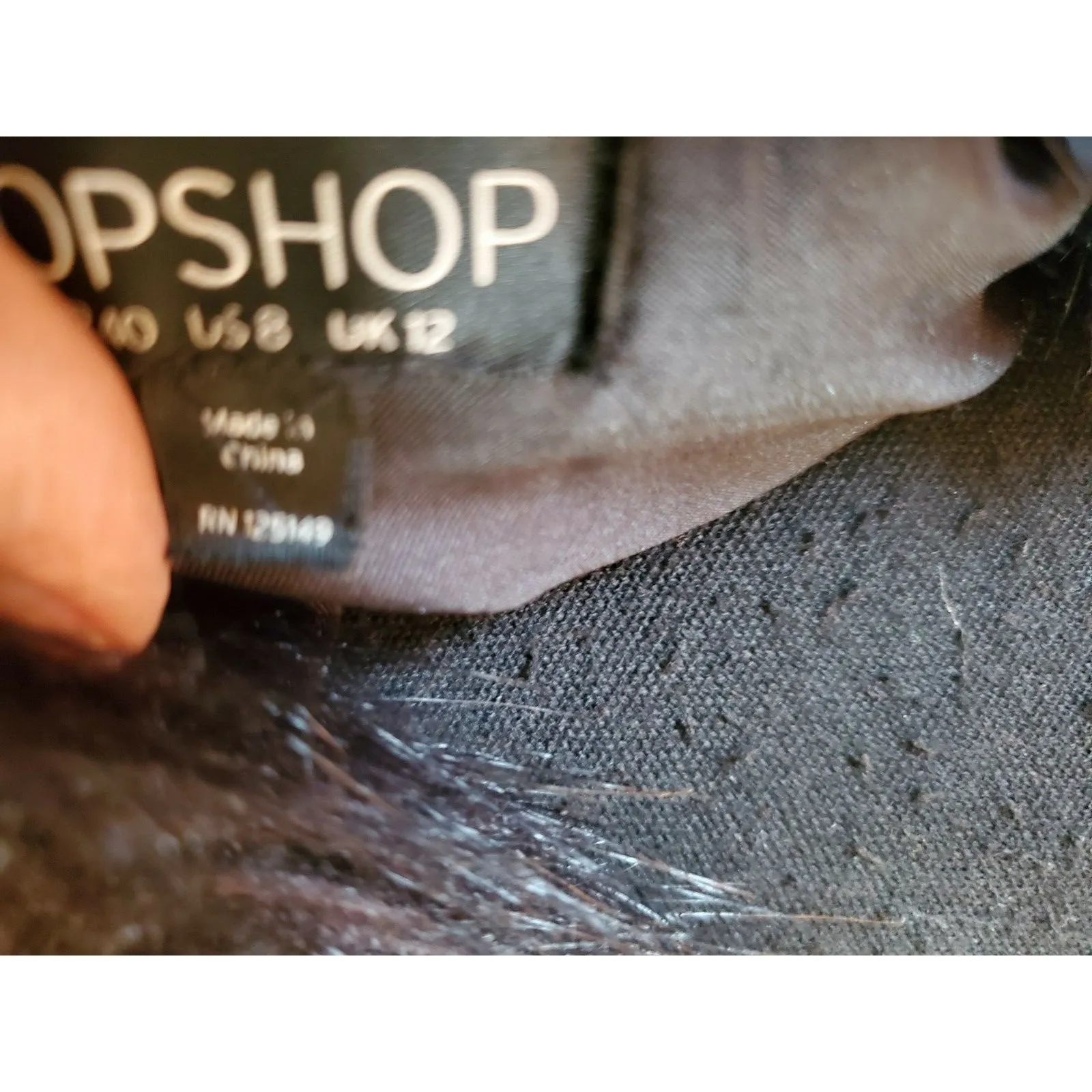 Topshop Faux Fur Black Fringe Detail Vest Size 8 - Image 8