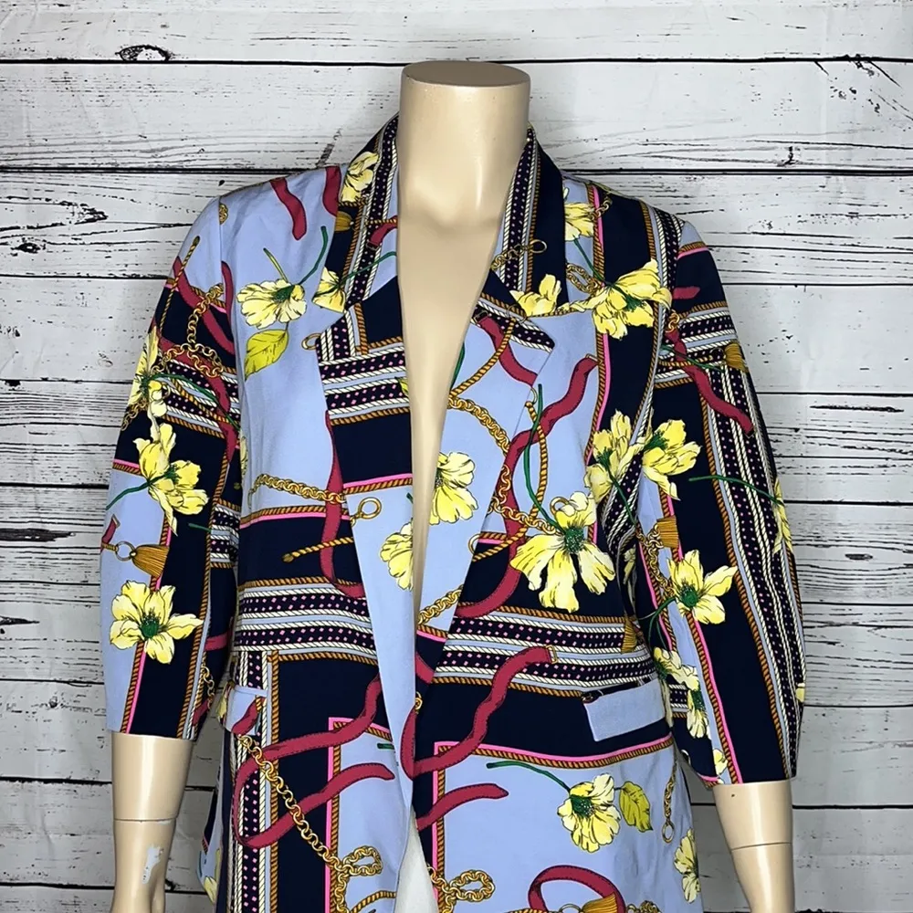 7th Avenue New York & Company NWT Size XL Floral Print Open Front Blazer Jacket - Image 2