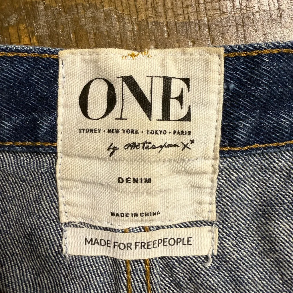One Teaspoon Blue Distressed Jean Shorts - Image 3