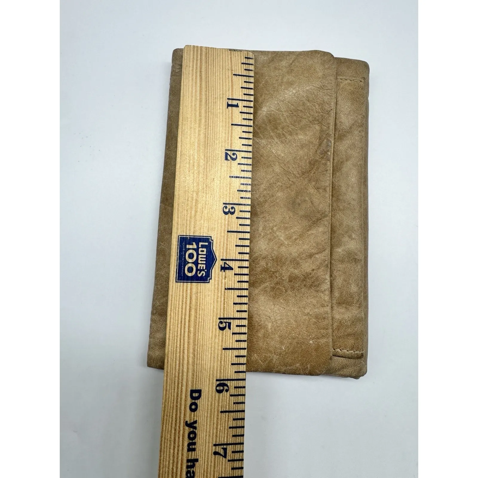 Leather Beige Foldable Soft Unisex Wallet Snap Closure 12 Card - Image 8