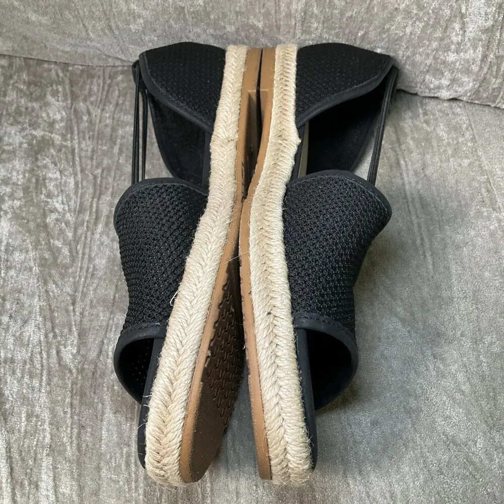 Esprit Flat Espadrille Open toe Black Sandals Size 9.5 EUC casual shoes preppy - Image 4