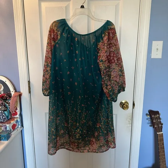 Floral Teal Dress Blue Size undefined - Image 2