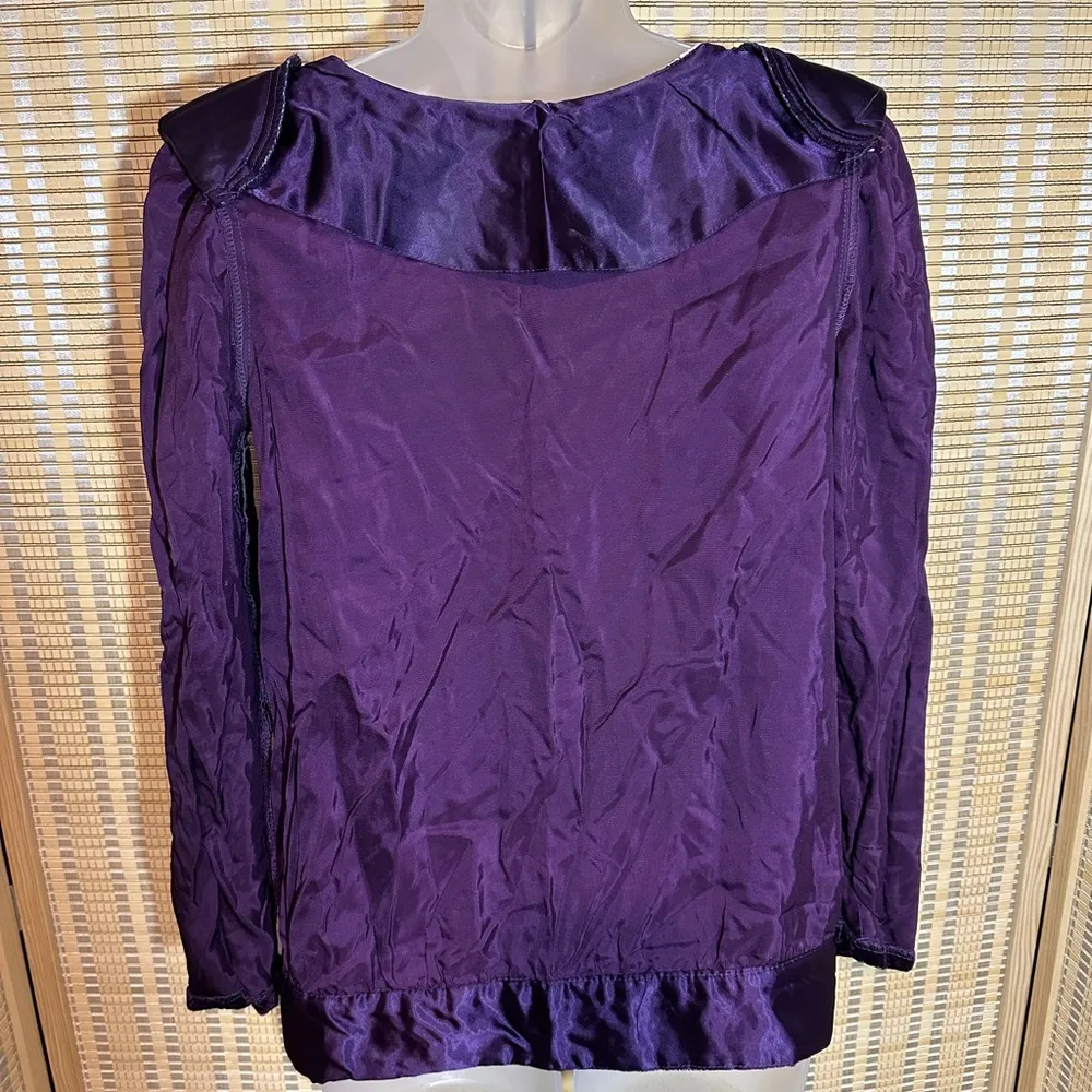 Gunnies Gunne Sax by Jessica McClintock Vintage Purple Velvet Jacket Lace Trim 5 - Image 14