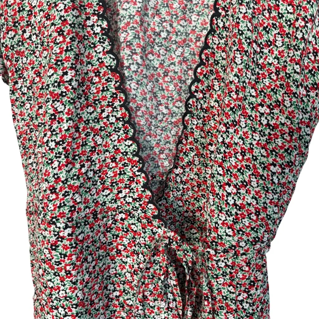 & Other Stories Printed Scallop Wrap Mini Dress EUC - Image 6