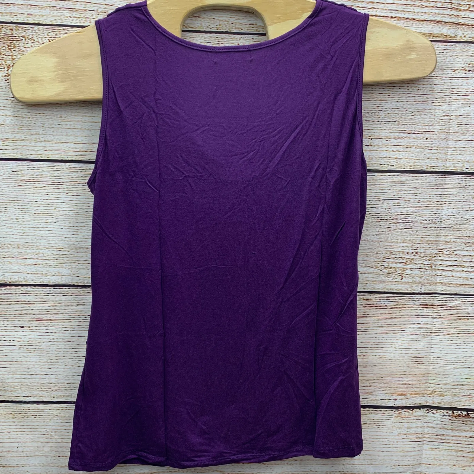 Amore All.F.Y Purple Ruched Blouse Stretch Tank Top XX - Image 2