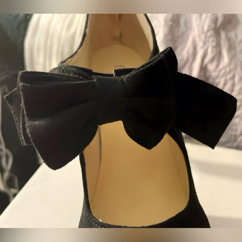 Women's Black Bow Mary Jane High Heel Closed Toe Platform Dress Pumps Size undefined - Image 8