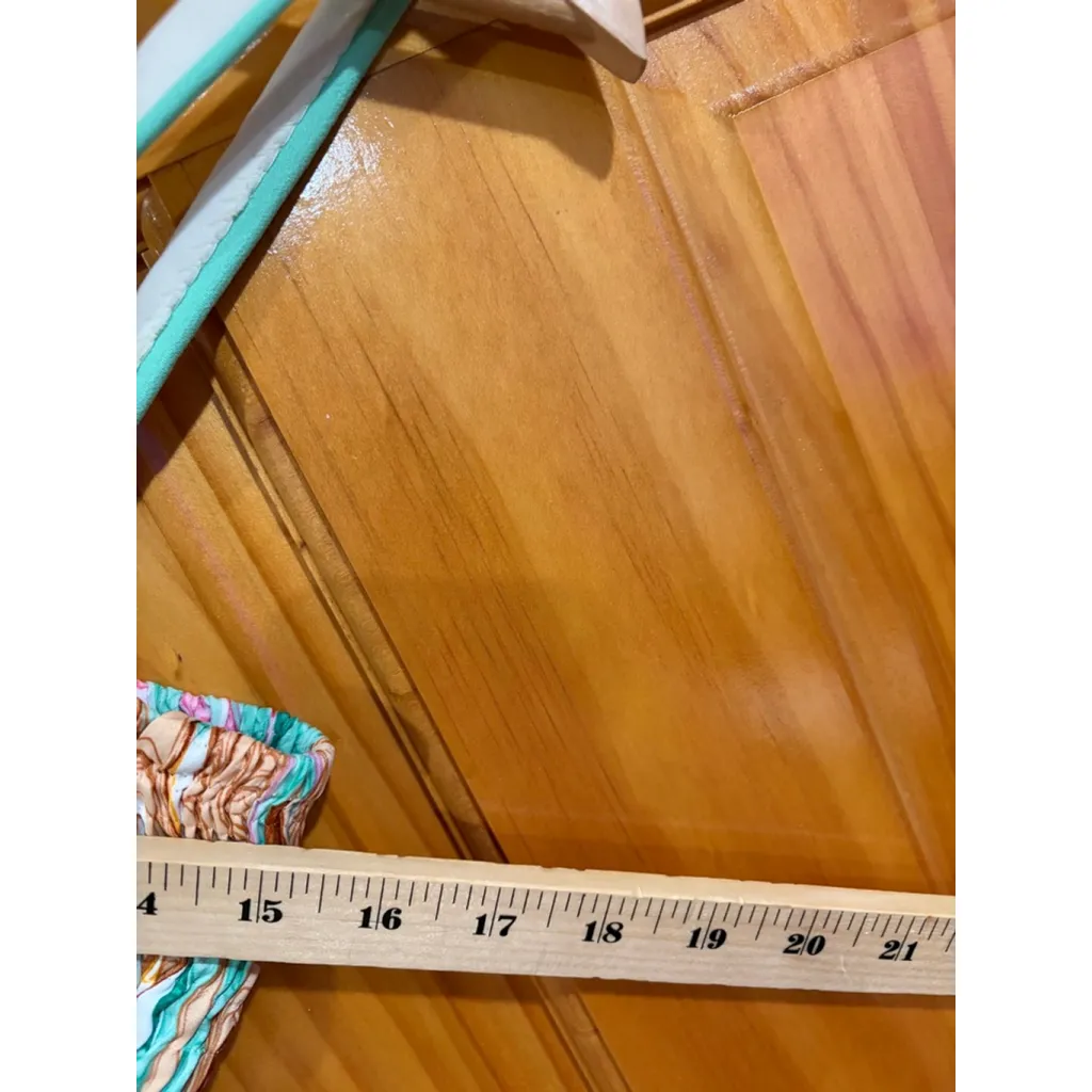 De Weese Design Psychedelic Swirl Slip Dress Boho Summer 70s Made in USA Green - Image 6