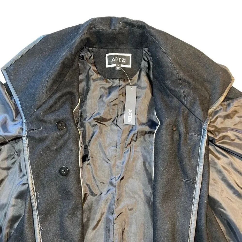 Apt 9 Womens Cape Coat Jacket Wool Blend Elegant Classic Outerwear Black Medium - Image 5