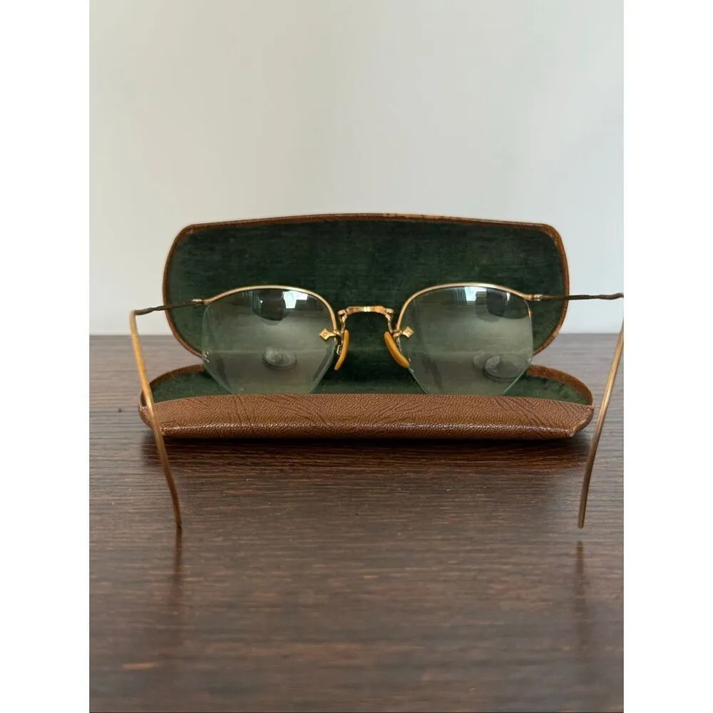 Vintage Women’s Gold Rimless prescription bifocal glasses with case Dr H.W. Matt - Image 6