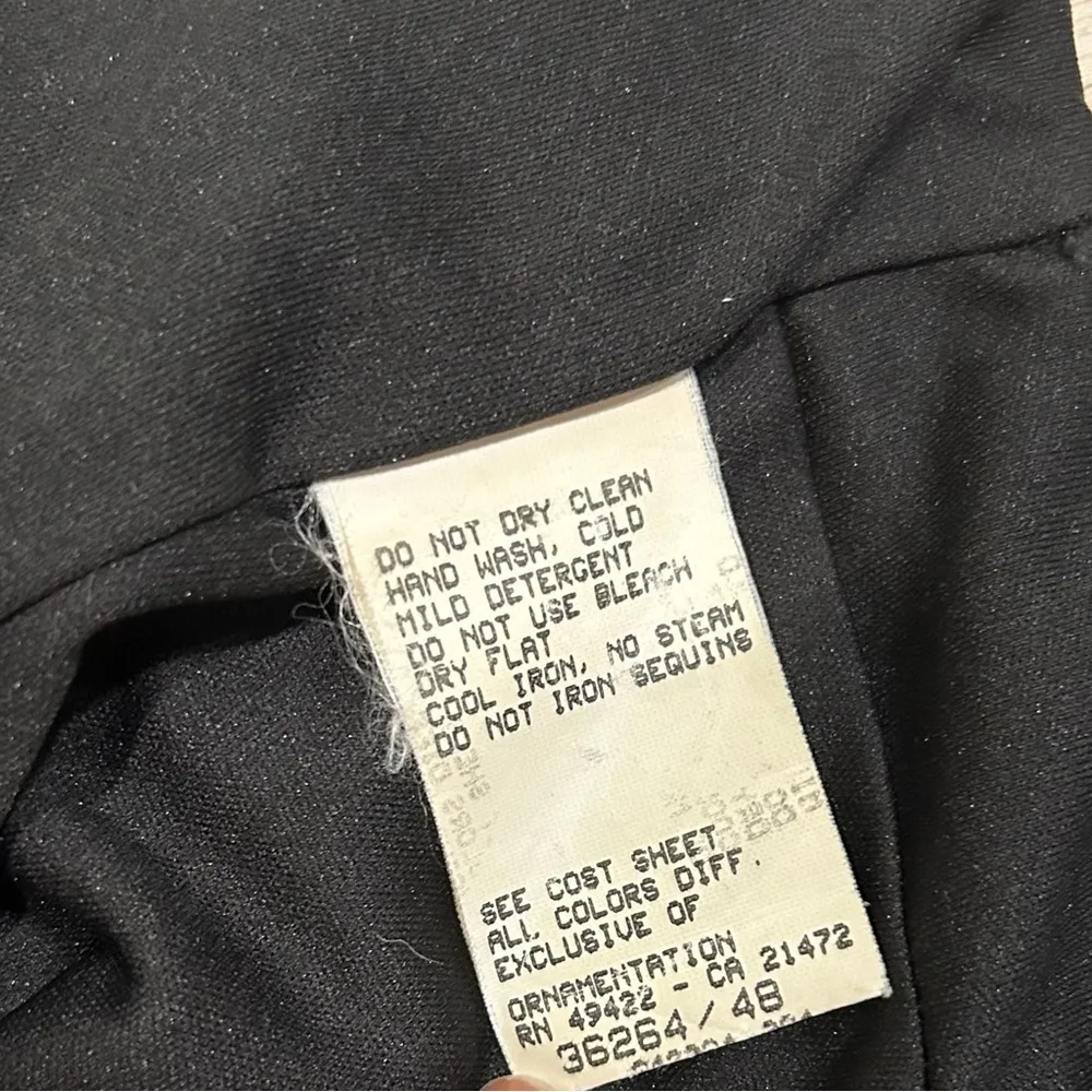 Vintage Jessica McClintock Gunne Sax Black Lace Silver Sequin Maxi Dress Size 10 - Image 6