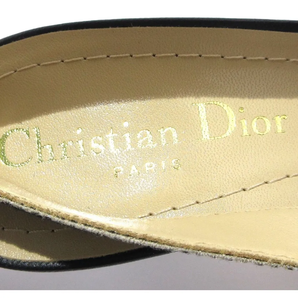 NWT Christian Dior J'ADIOR Slingback Pumps heels beige black Toile De Joey38US7. - Image 4