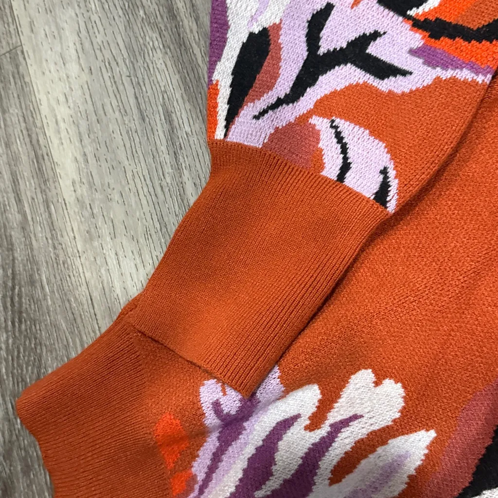 Maeve Rust Floral Sweatshirt Women’s Boat neck Pullover Size Medium - Image 8