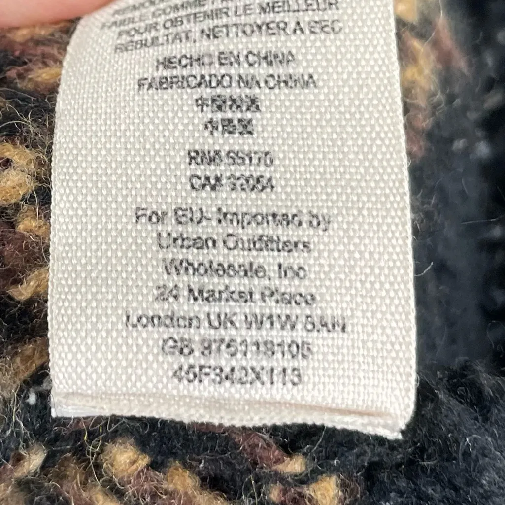 Free People Out Of Africa Cardigan Sweater Size Small Wildcat Leopard Print Wool - Image 9