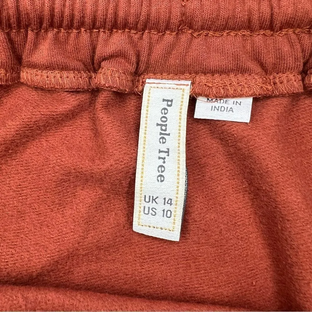 People Tree UK Rust Organic Cotton Pull On Skirt Size 10 Orange - Image 3