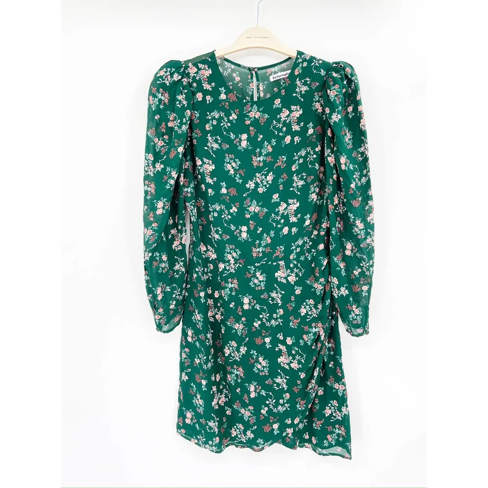 Reformation Juni Emilia Green Floral Print Long Sleeve Mini Dress Size 10 NWT - Image 98