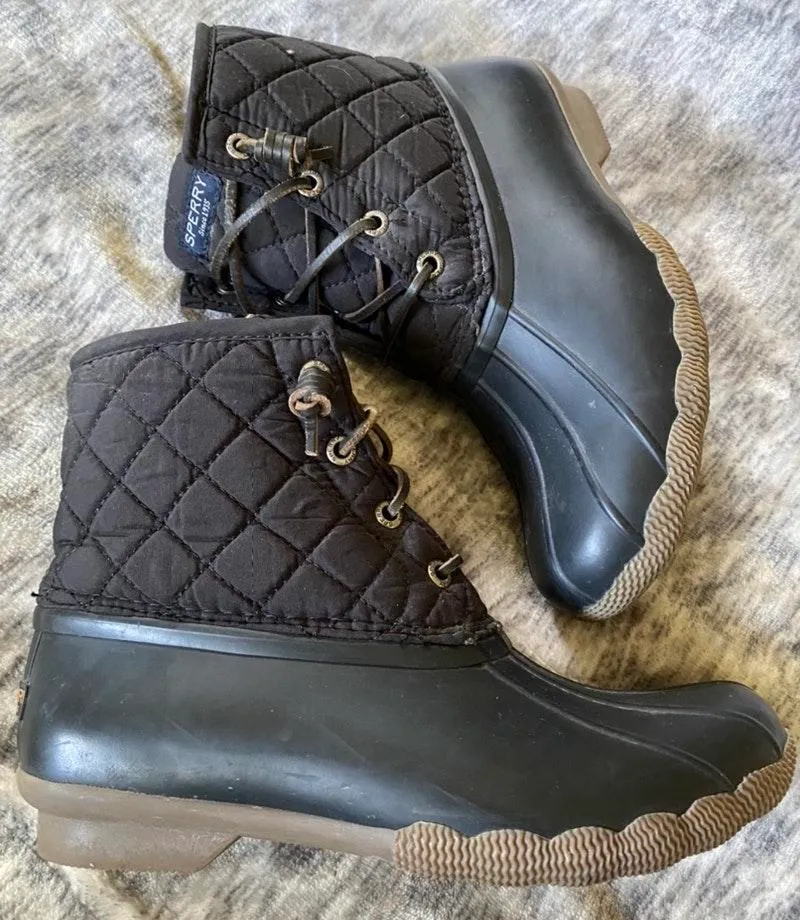 Sperry Black Quilted Duck Boot - Image 2