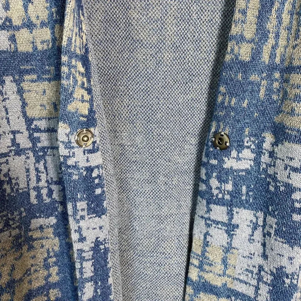 NWOT J. Jill Pure Jill Indigo Abstract Knit Cardigan Sweater Womens XS Blue Cozy - Image 8