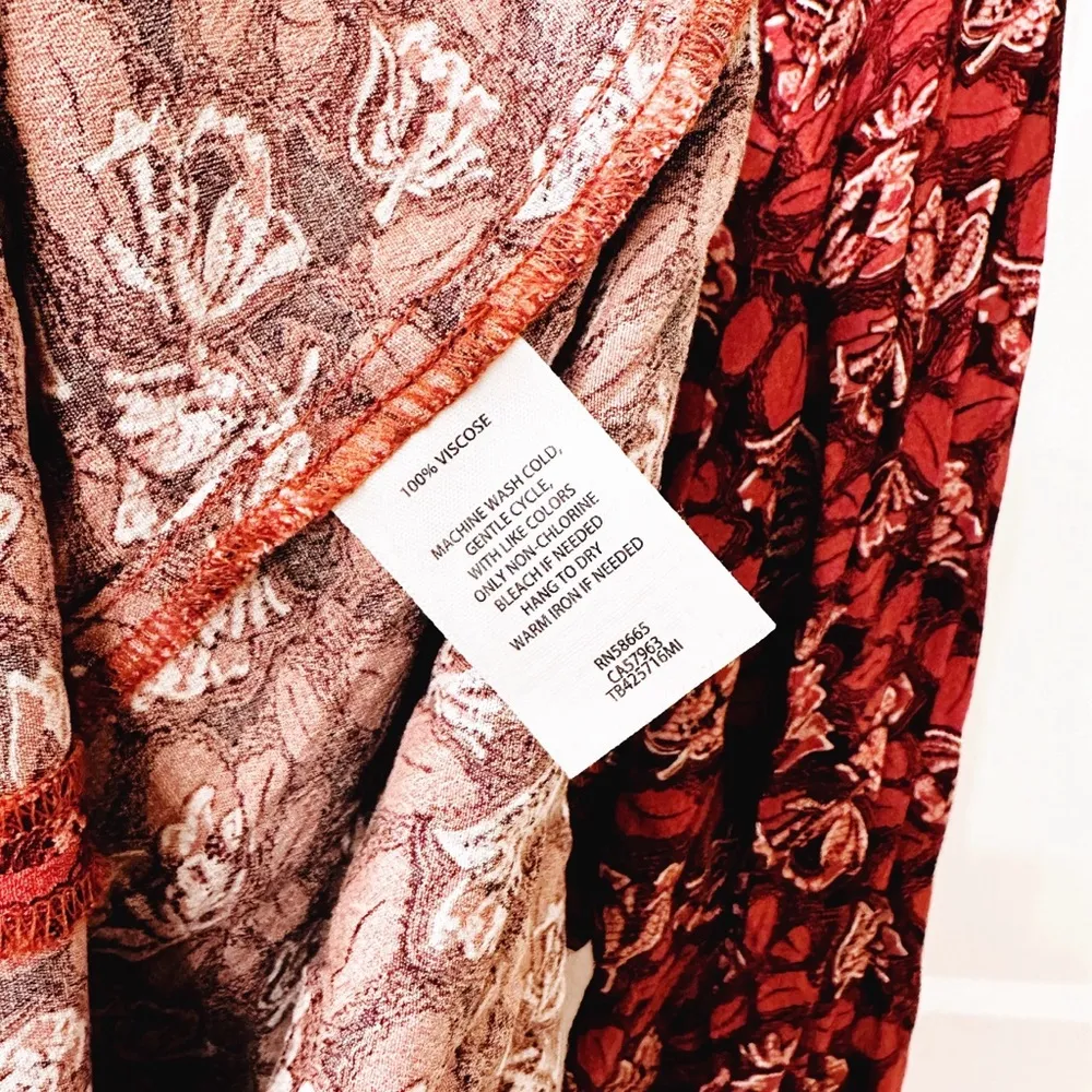 Treasure & Bond  Nordstrom Popover Shirt - Rust Marsala Given Floral X-Small - Image 7