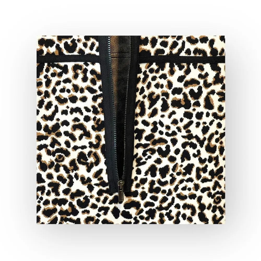 new BCBGMAXAZRIA 𒀭Fancy Leopard Knit Cocktail Mini Dress 𒀭Leopard Print 𒀭S - Image 11