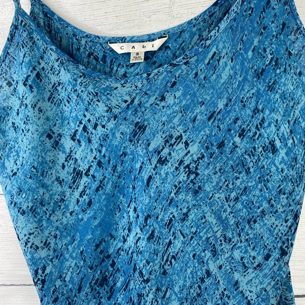 Cabi Womens Blue Brilliant Cami Camisole Long Line Tunic Tank size Small - Image 4