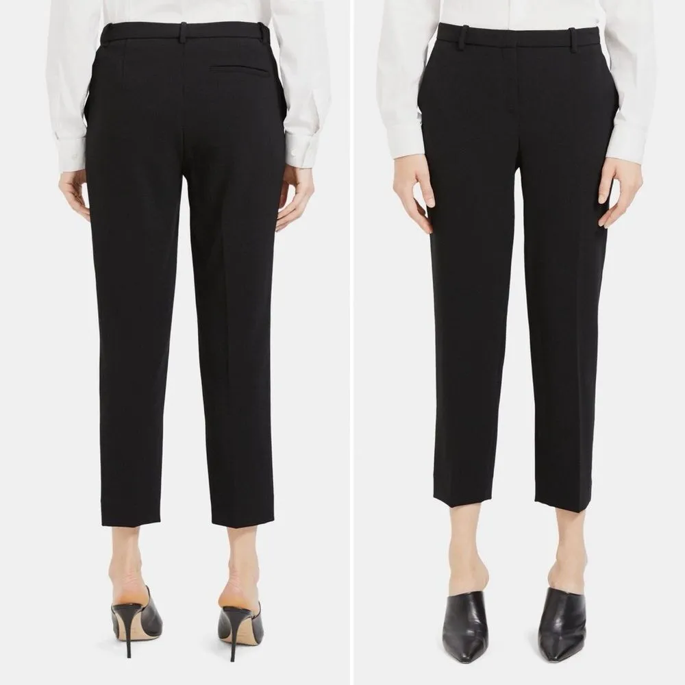 Theory Cropped Slim Pant Black Admiral Crepe Classic Dress Pants Women’s Size 2 - Image 13