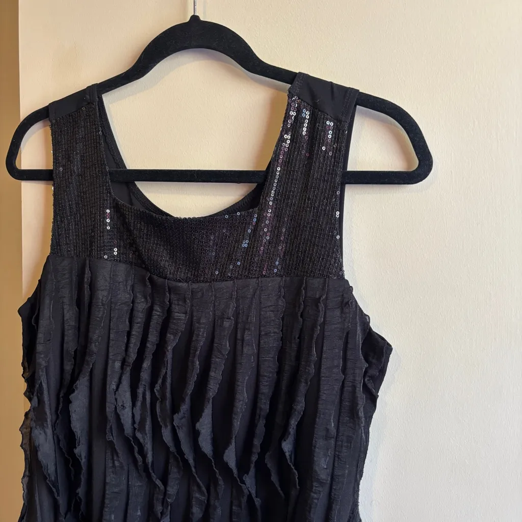 Cocomo Black Tank Top with Shimmer Accents Size M - Image 2
