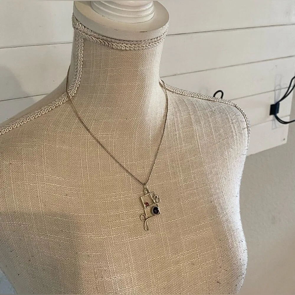 Fashion Square window Charm Necklace Silver - Image 4