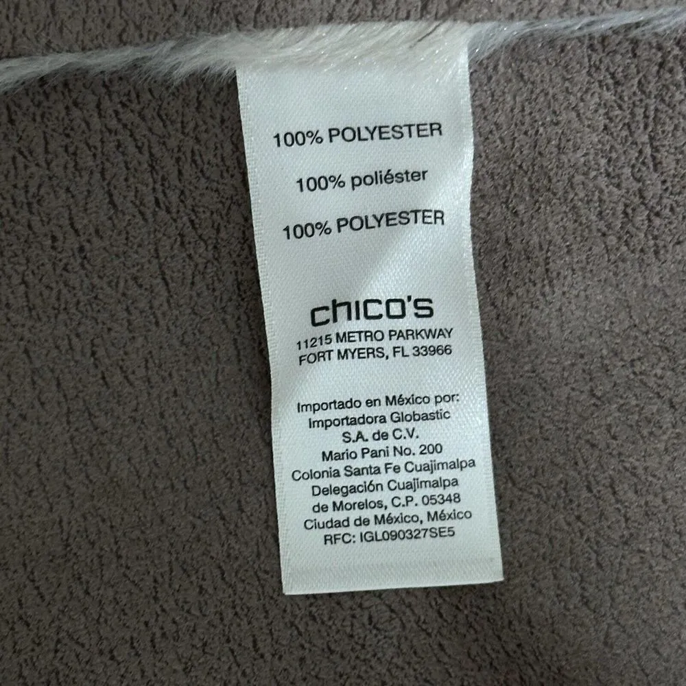 Chicos Vest Medium (2) Suede‎ & Faux Fur Vest Brown Cream NWT - Image 9