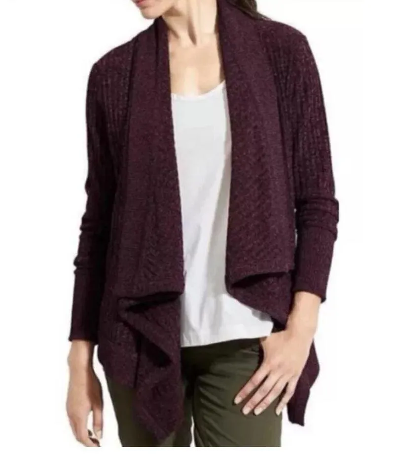 Athleta Tiburon Burgundy Cardigan Sweater Size Small - Image 6