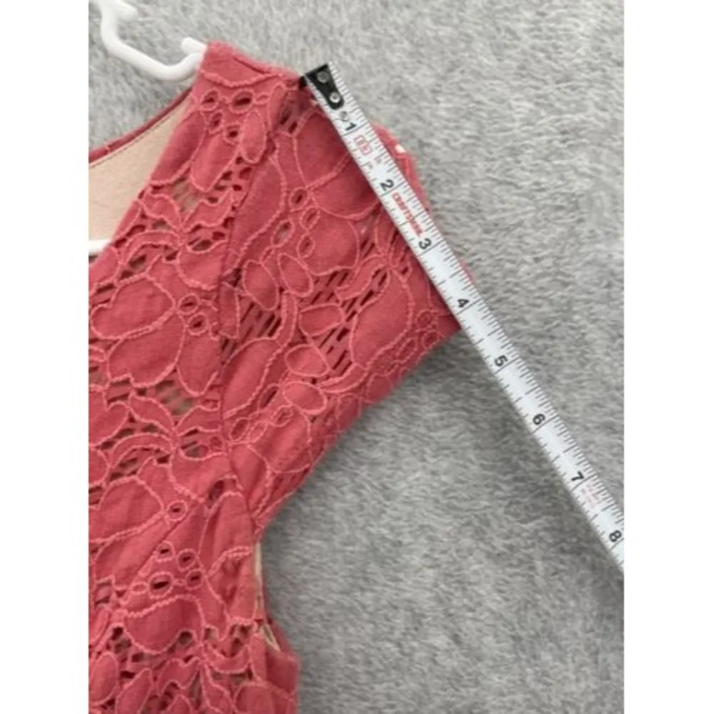 Maeve Women's Pullover Dress Salmon Pink Fit & Flare Cap Sleeve Size XS Lace - Image 11