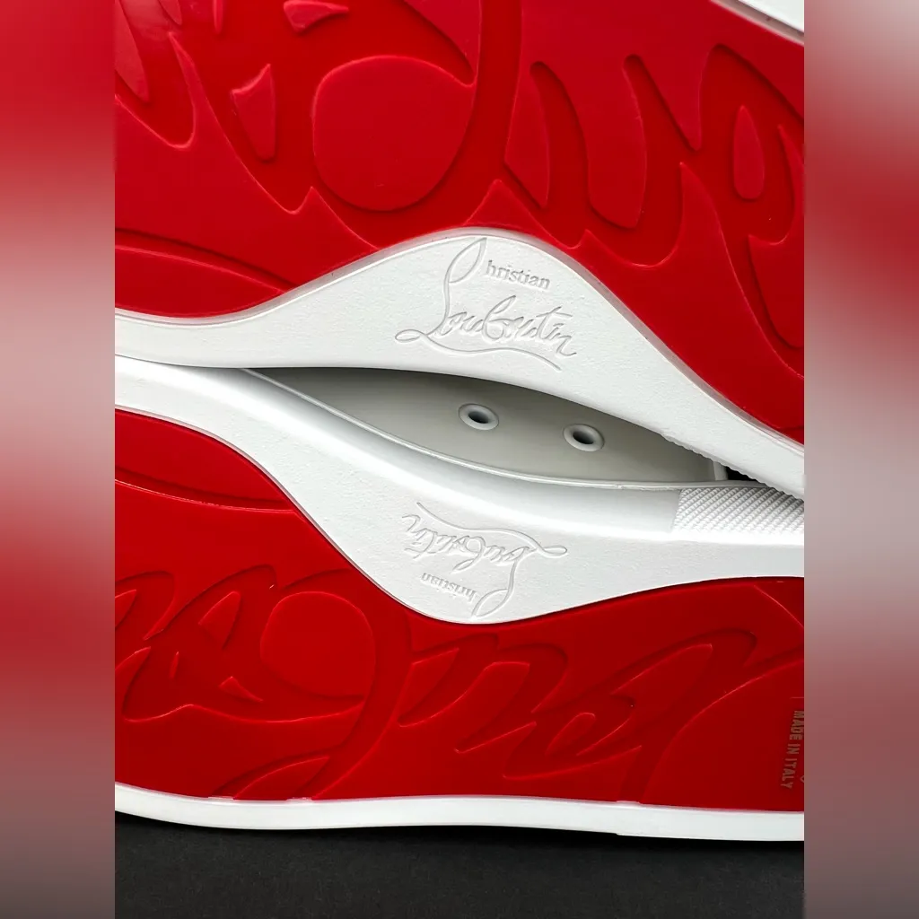 Christian Louboutin Fun Vieira Flat Leather  Metallic Logo Sneakers Size EU 41 - Image 7