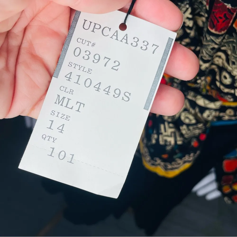 Nwt vintage Carole little dress with beaded wrap size 14w geometric design 80s - Image 7