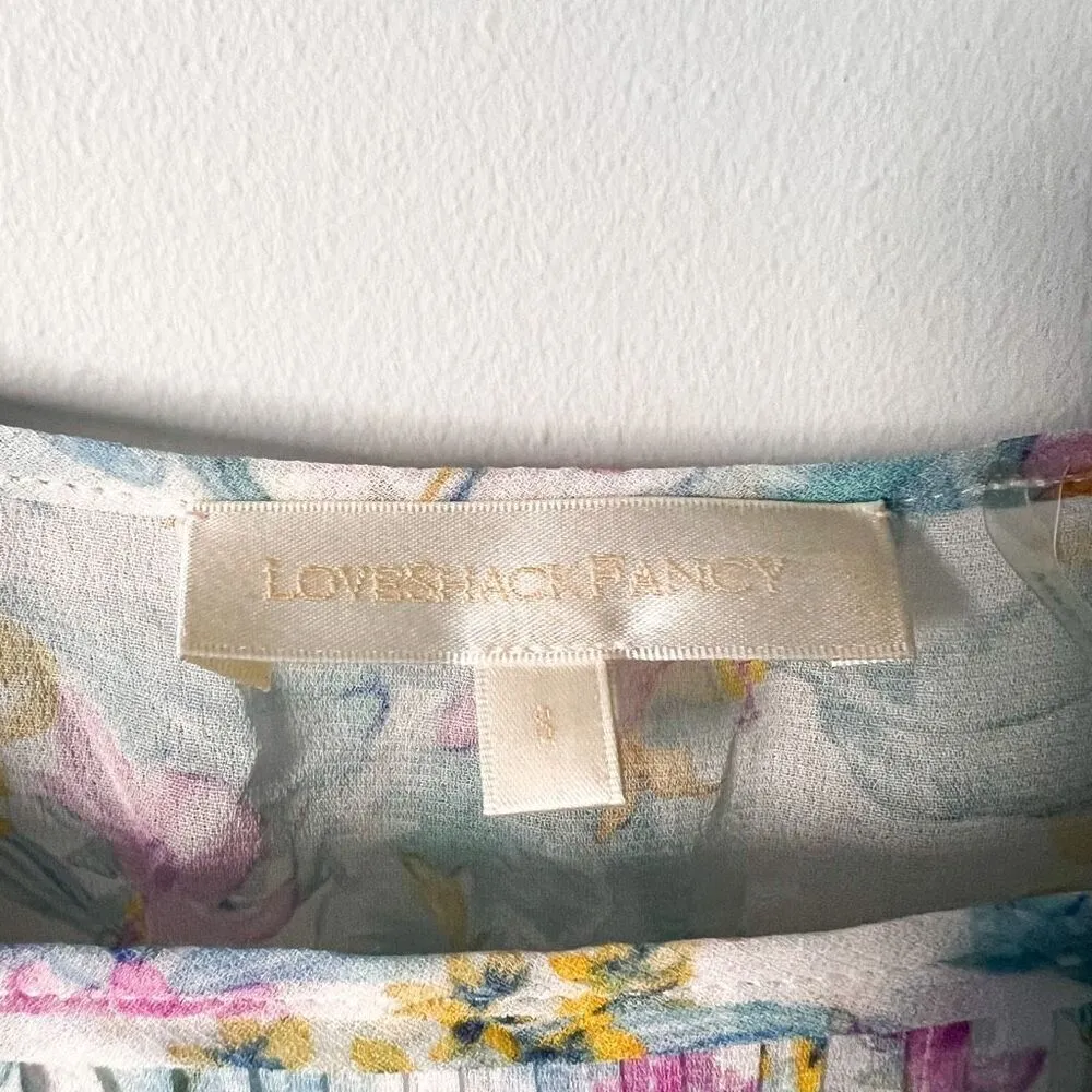 LoveShackFancy Ivoire Floral Chiffon mini Dress Size S - Image 7