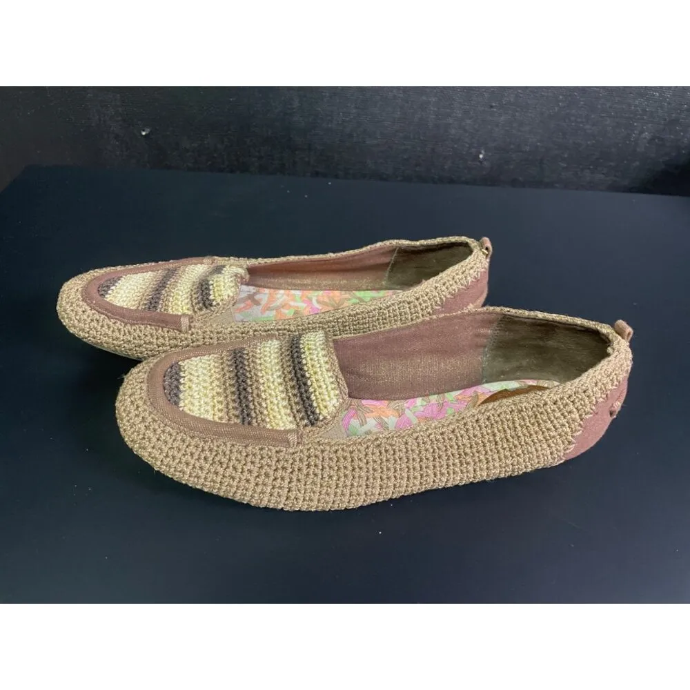 The Sak Women's Gold & Brown Knitted Shoes/Flats SIze 10 SKU 1823 - Image 2
