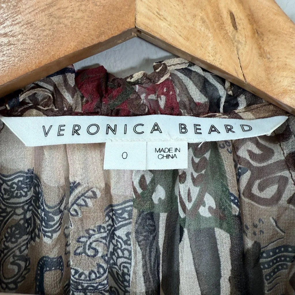 Veronica Beard Isra Multi-Print Silk Maxi Dress Women's 0 Paisley Tie Waist NWOT - Image 11