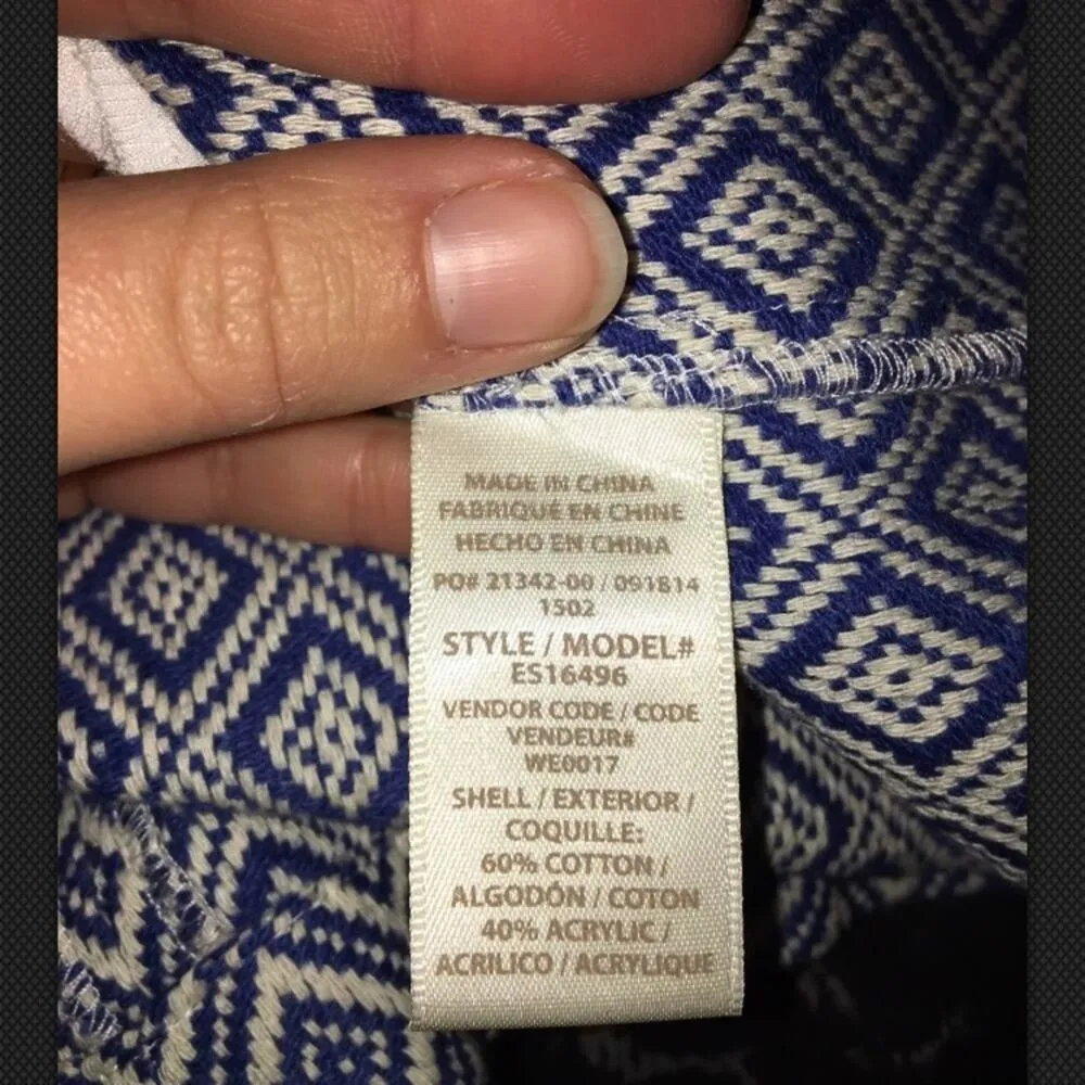 Ella Moss High Rise Mini Patterned Skirt Blue & White X-Small - Image 7