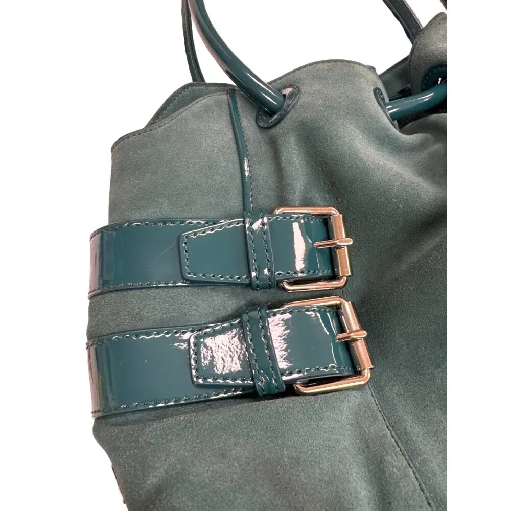 Cole Haan women’s green leather suede handbag purse medium size SKU 3557 - Image 2