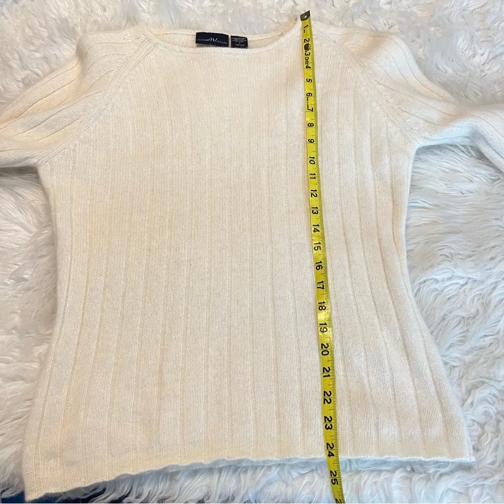 Andrea Viccaro Lambswool Angora Rabbit Hair Sweater Women’s Size Large Cream - Image 6