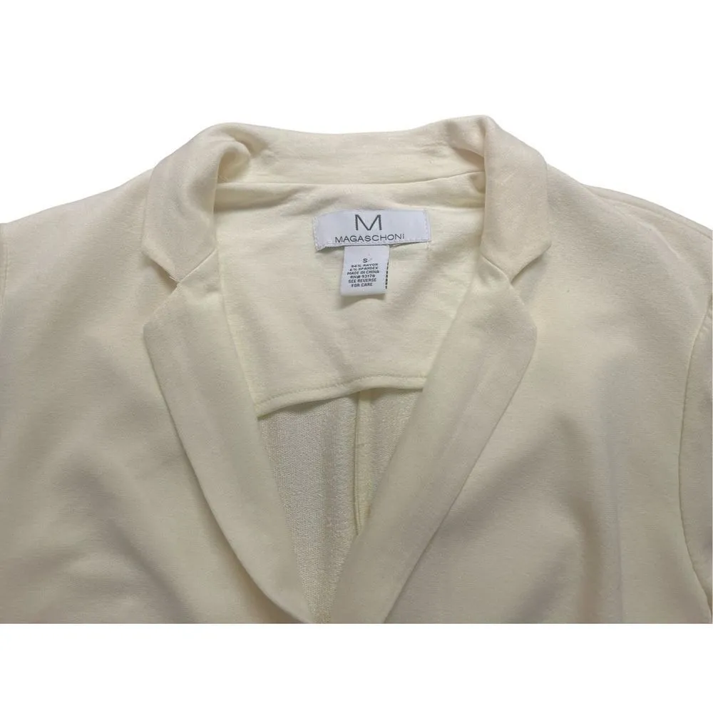Magaschoni knit jacket cream color sz S - Image 3