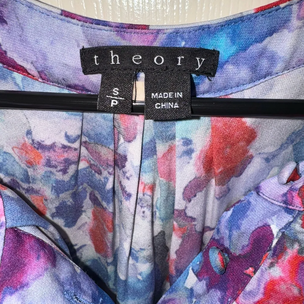 Theory multicolor Sleeveless Silk Blend  Blouse‎ Top Size small - Image 3