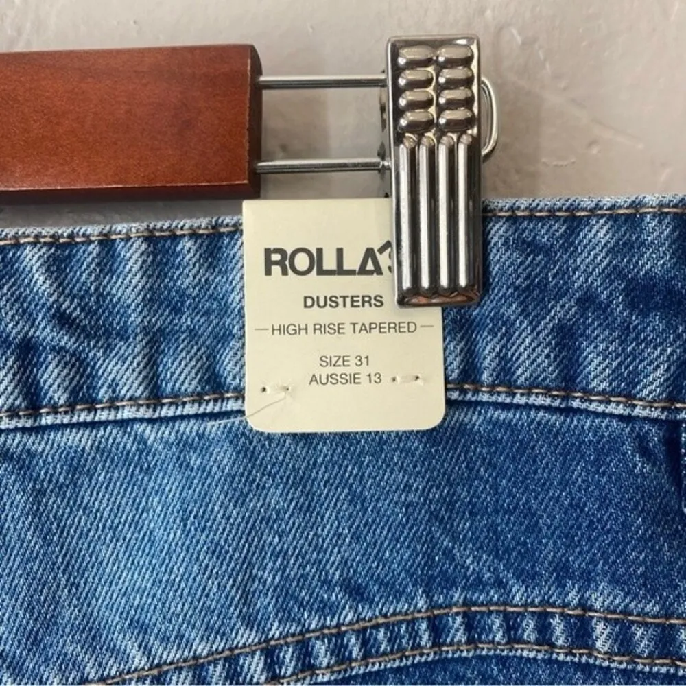 NWT Rolla's Dusters Super High Rise Cigarette Tapered Leg Jeans in Medium Wash - Image 11