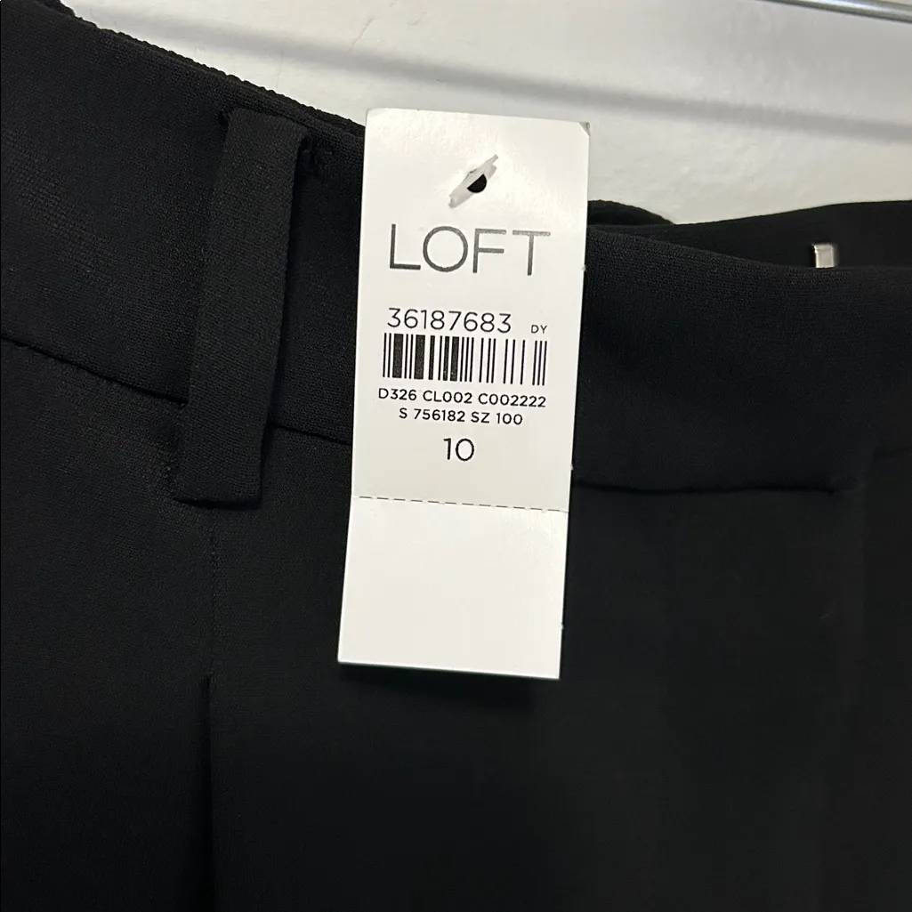 Loft Pleated Tapered Pants in Crepe Black - Image 9