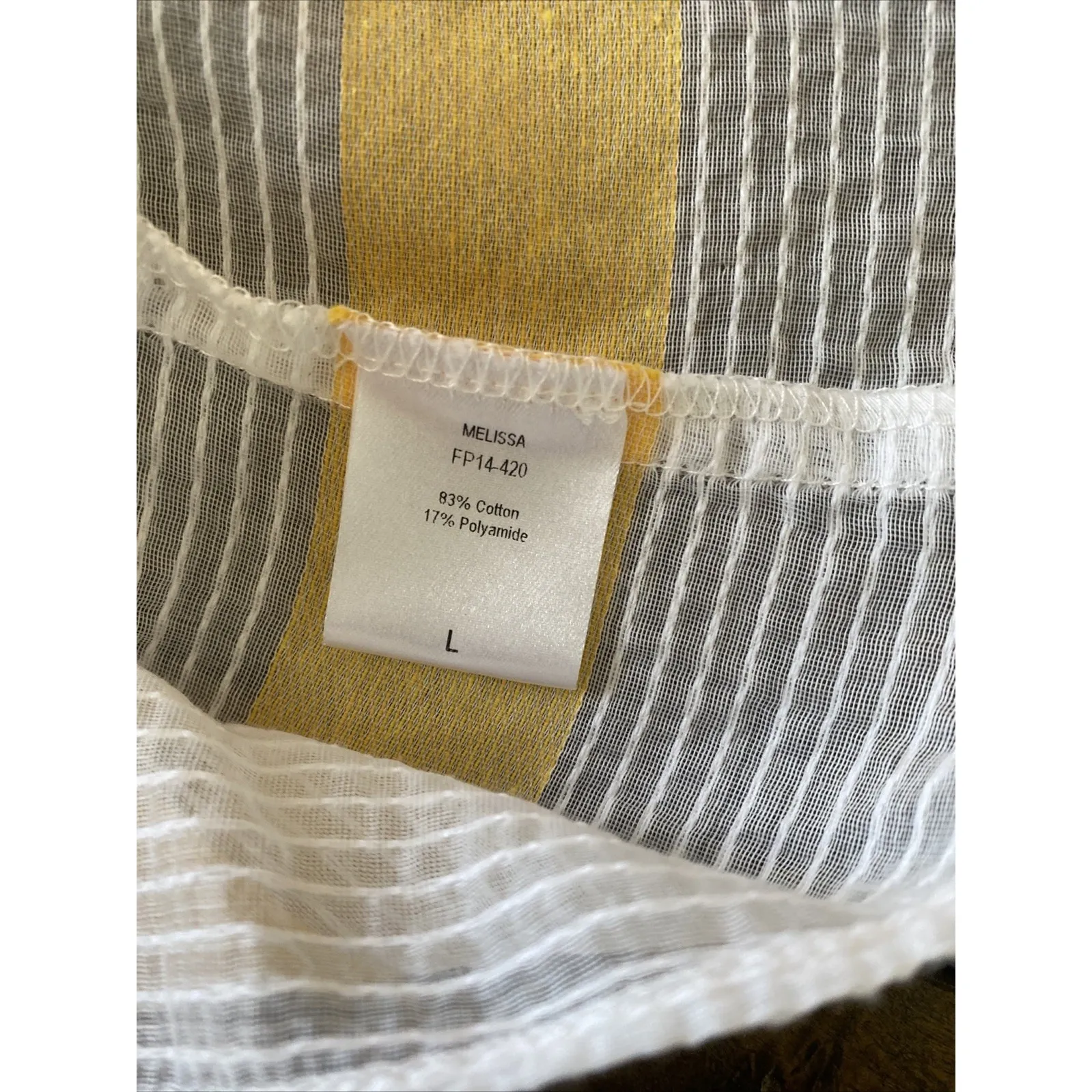 Flagpole NYC Womens Large Sheer Stripe Melissa Crop Top Euro Resort Sheer Clean White - Image 7