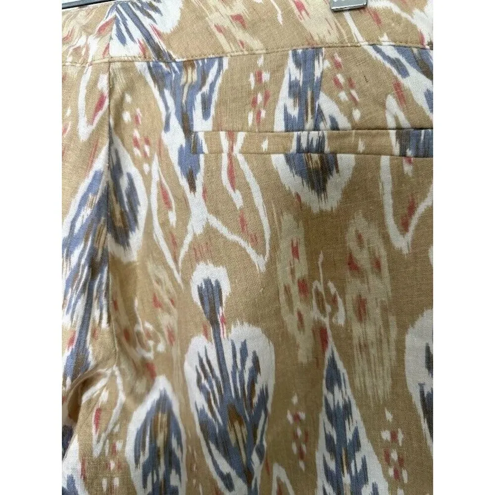 Carole Little Linen Wide Leg Straight Pants Boho Festival Retro Earthy Size 10 - Image 4