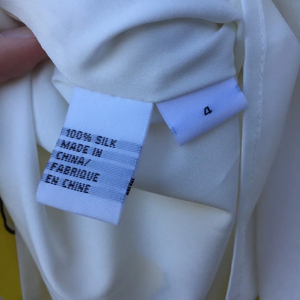 DVF Yellow Cream Sleeveless Silk Floral Print Dress 4 - Image 6