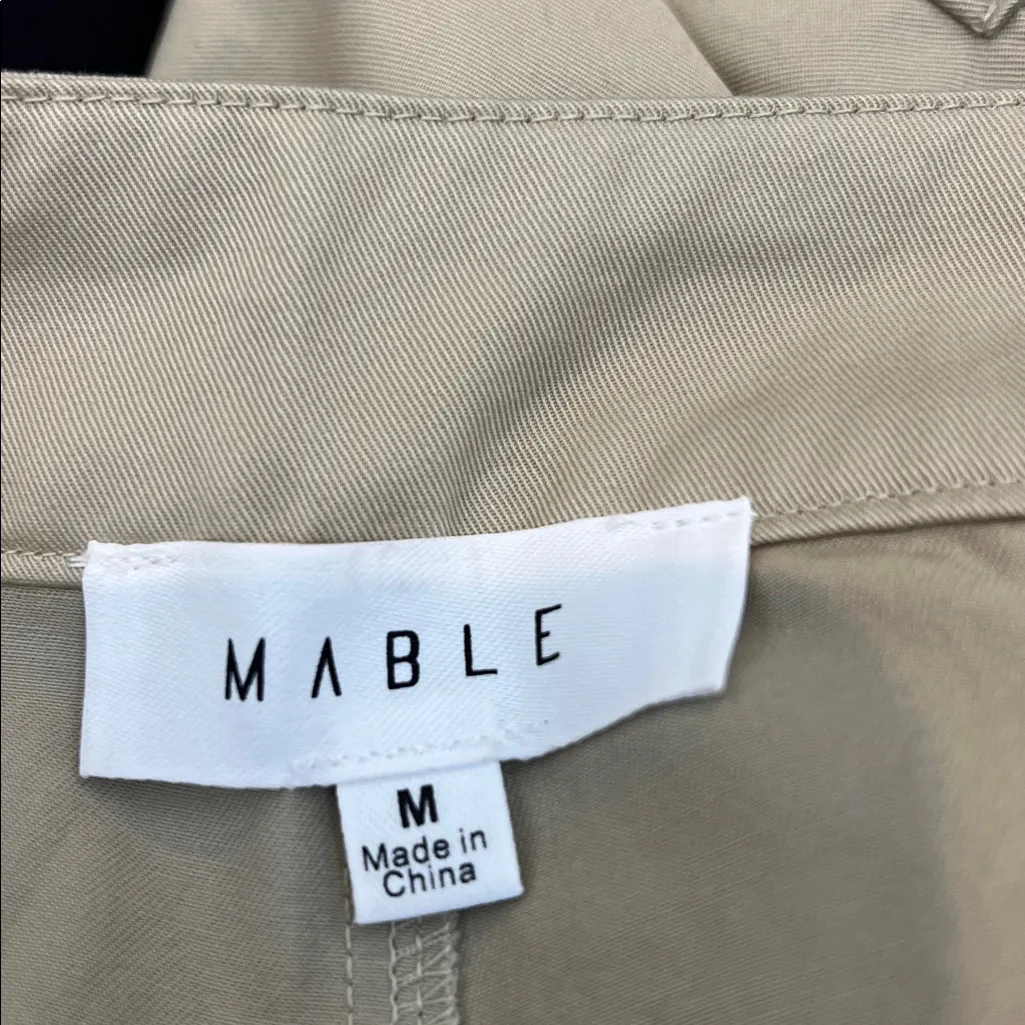 MABLE women’s high waisted Beige flared Cargo Pants size medium. Tan - Image 13