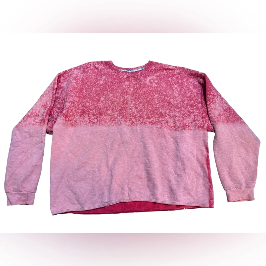 Vintage Fruit of the Loom Crewneck Sweatshirt Red Coral Acid Wash sz 2XL - Image 6