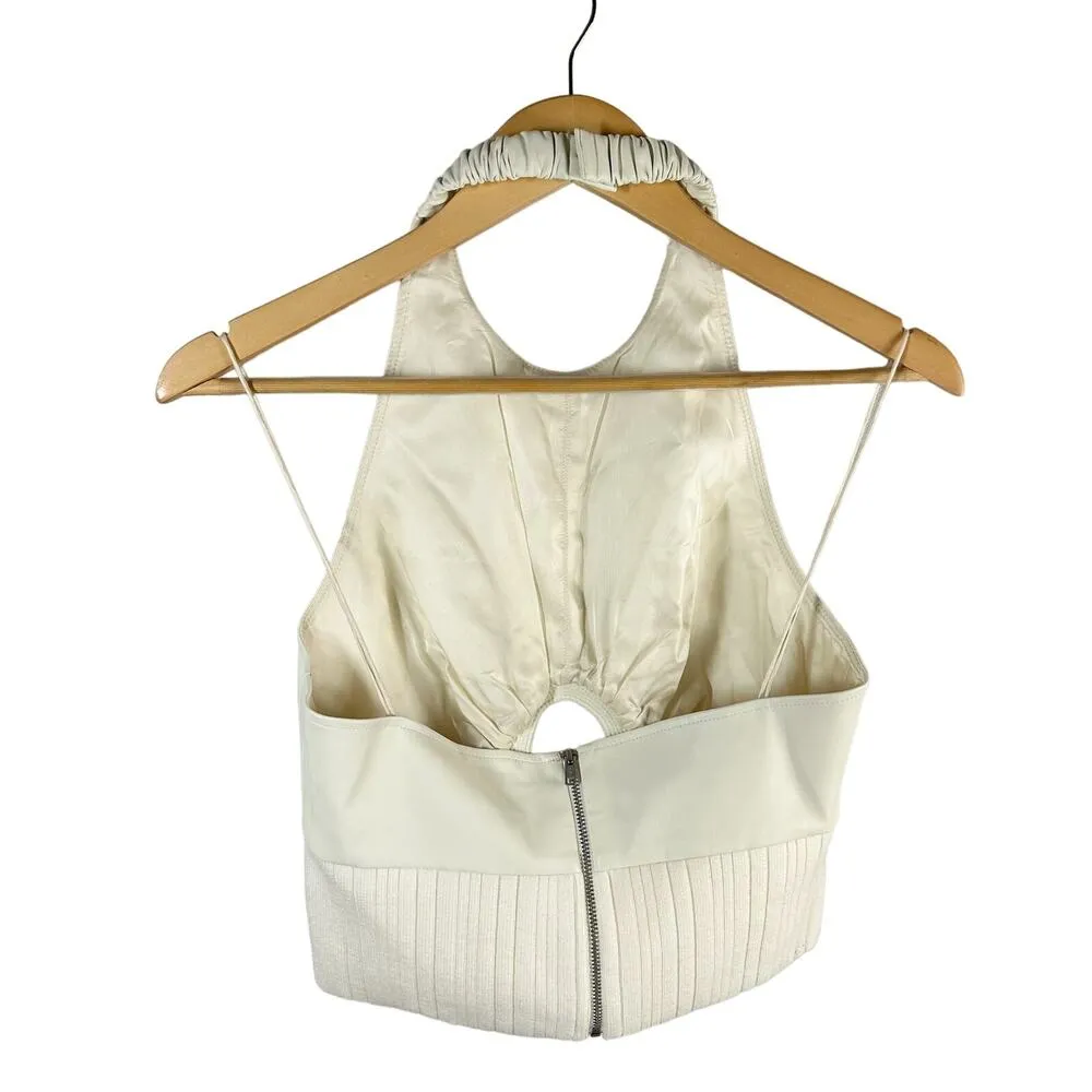 3.1 Phillip Lim Eggshell Vegan Leather Halter Top Size 6 - Image 2