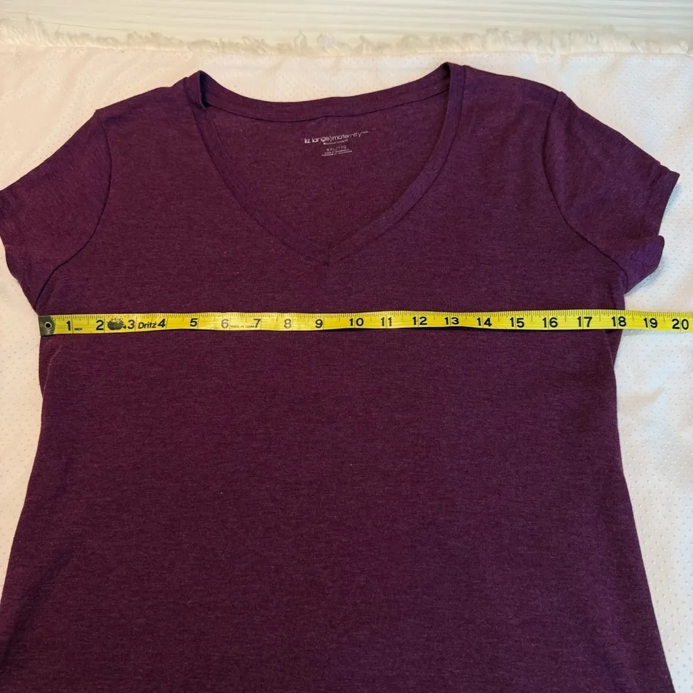 Liz Lange Maternity V-Neck Top Women’s XXL T Shirt Short Sleeve - Image 5